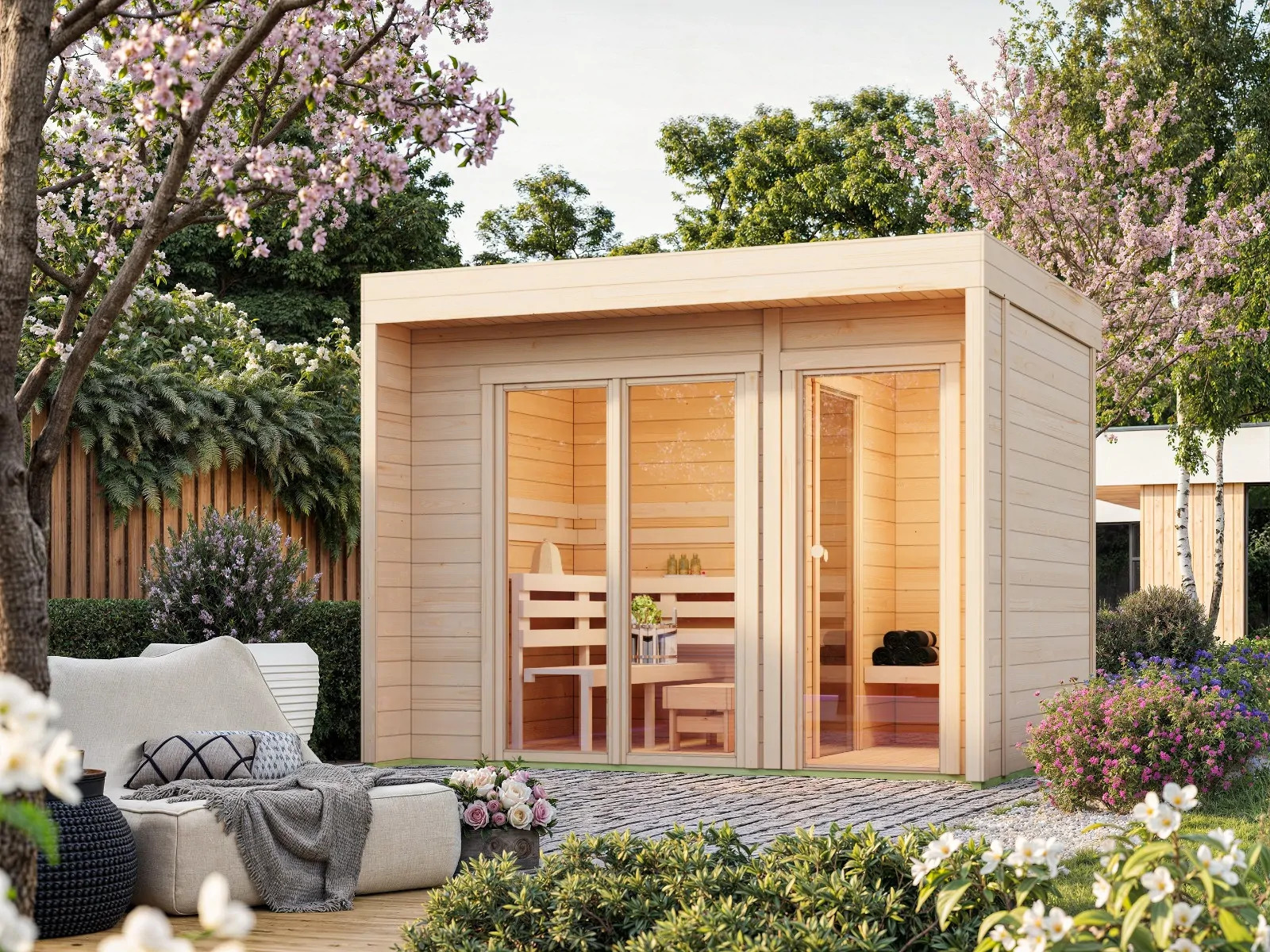 sauna finlandese da esterno franco m
